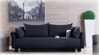 Черен диван в семпъл дизайн